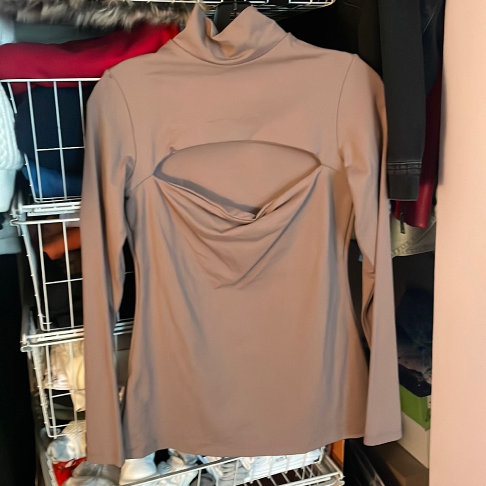 X REVOLVE Mock Neck Slash Top